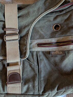 Simple Shoe Company Vintage Crossbody Messenger Bag Canvas Hemp Jute